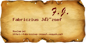 Fabriczius József névjegykártya