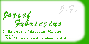 jozsef fabriczius business card